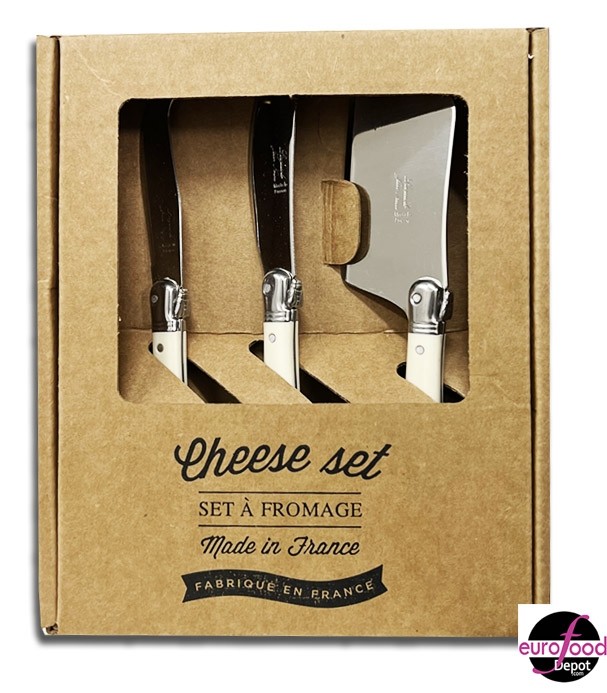Laguiole, Set with 3 Cheese Ivory Knives