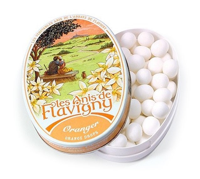 Les Anis de Flavigny candies-Small Oval tin of Orange