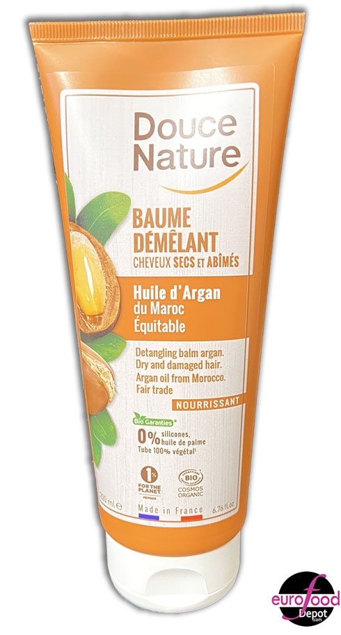 Douce Nature, Organic Detangling Balm Argan- Dry and damaged hair - 200ml / 6.76fl.oz