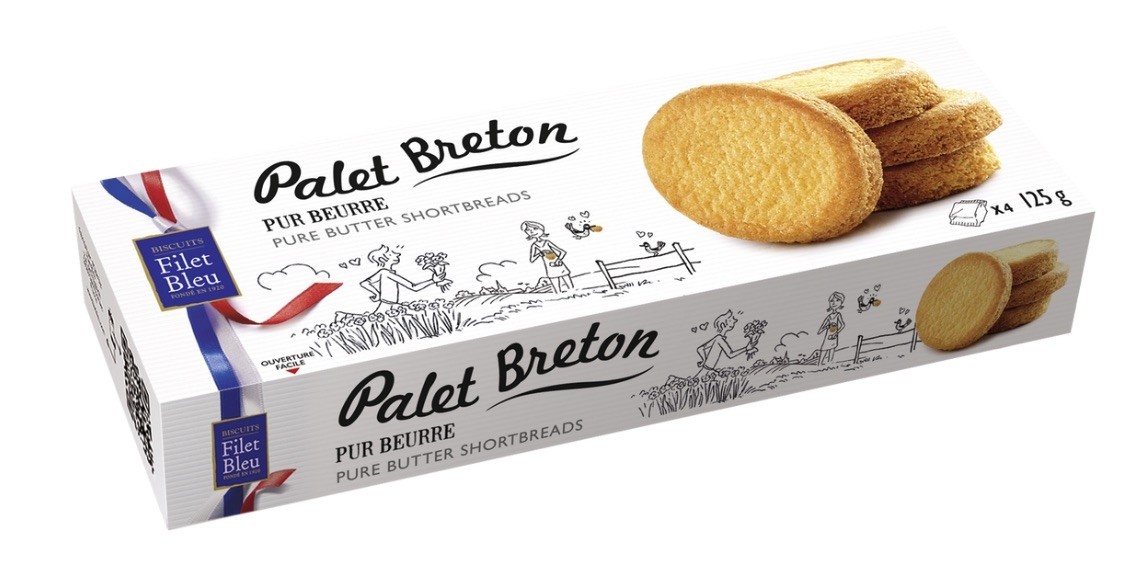 Pure Butter Shortbreads Filet bleu ( pack8) Palets breton 