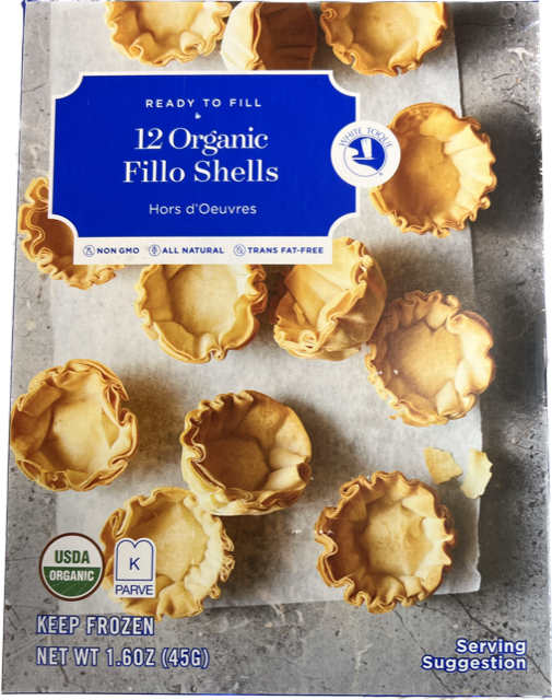 Organic Fillo pastry mini shells ready to fill 12 pieces