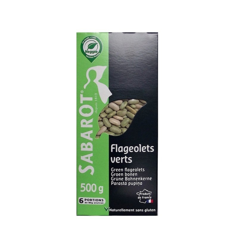 Sabarot French Green Flageolet beans - (500g/17.6 oz) 