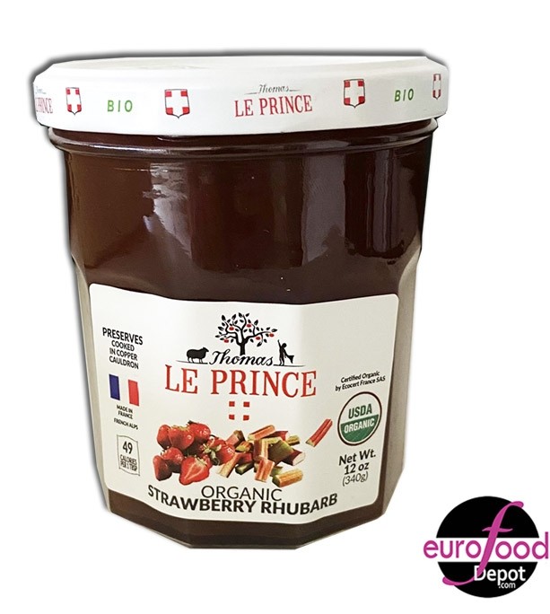 Thomas Le Prince, Organic Strawberry Rhubarb Jam - (340g/12oz)
