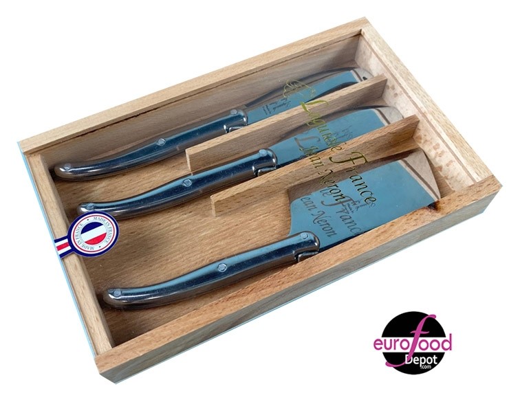 Laguiole, Set with 3 Cheese Inox Knives