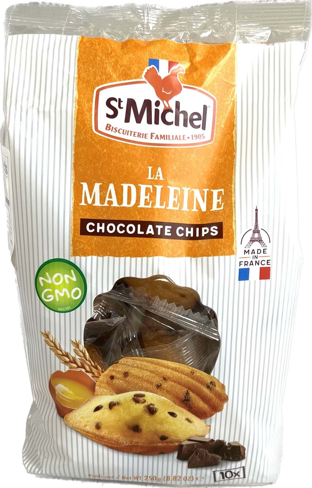 St Michel French Madeleines with Chocolate chips 10 individually wrapped 