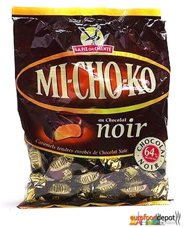 MICHOKO Dark Chocolate Wrapped Caramels Toffee Candy / La Pie Qui Chante 