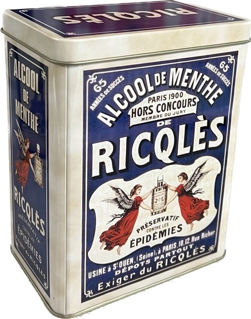 Large metal tin Ricqles