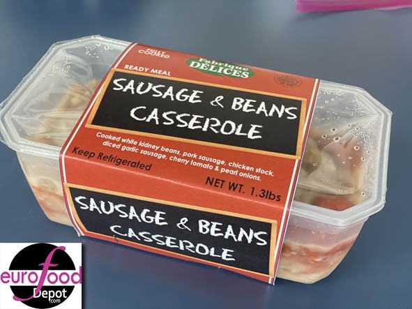 Sausages and Beans Casserole Fabrique Delices Ready Meal 