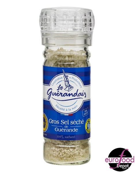 Guerande Dry coarse grey sea salt 100% Natural in refillable grinder
