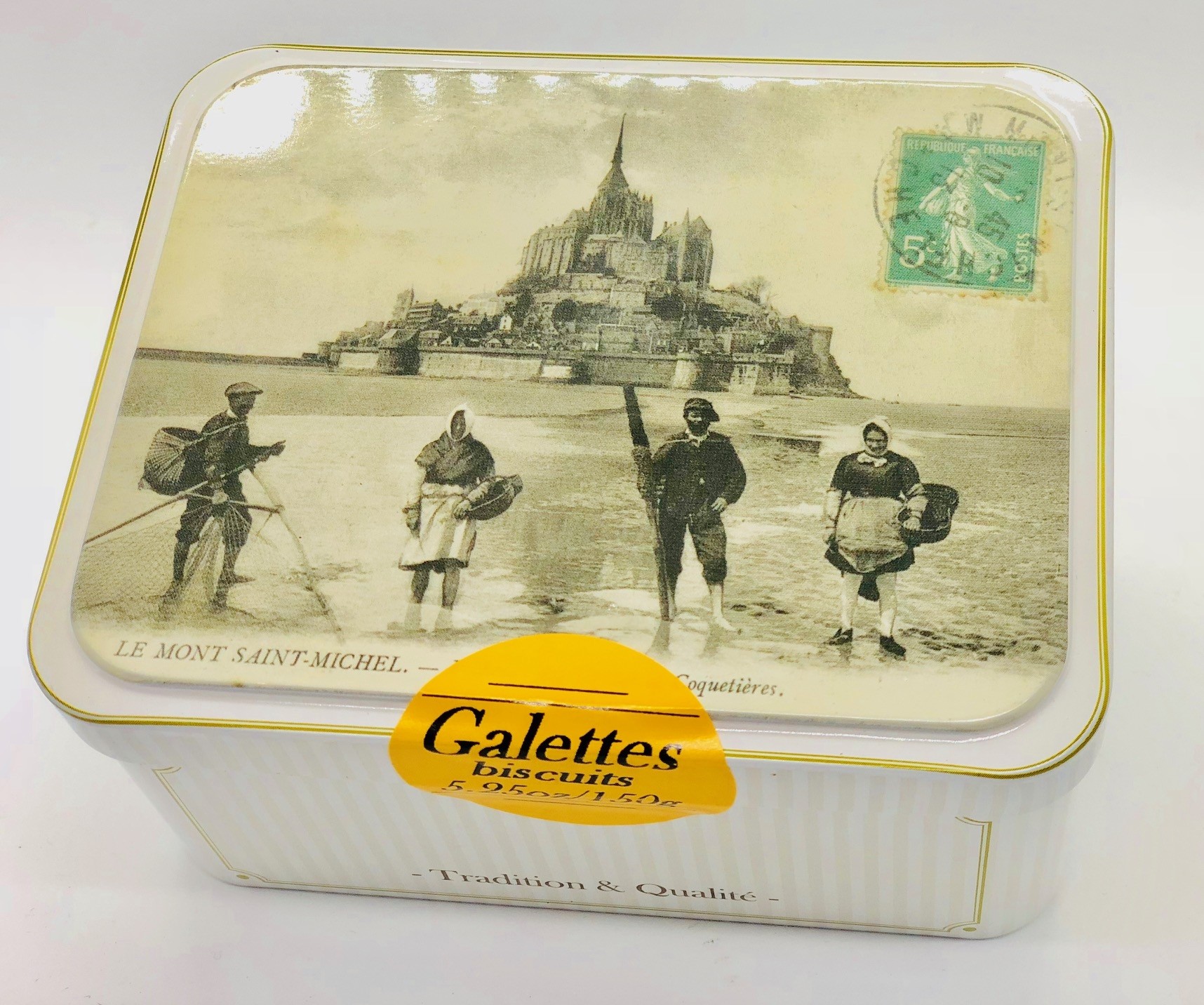 Le Manoir des Abeilles, Vintage tin Mt St Michel galettes bretonnes - (150g/5.25oz)