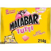 Malabar Bubble gum tutti frutti sachet 32 pieces 214g (7.6 oz)