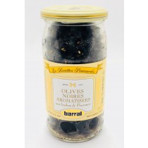 French Olives Noires Aromatisees with Provence Herbs - Barral (8oz/230gg)