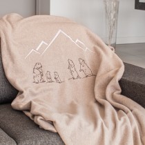 Taupe Blanket with Marmots - Vagabonde France