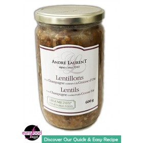 André Laurent, Lentils From Champagne Cooked With Goose Fat - (600g/21.4oz)