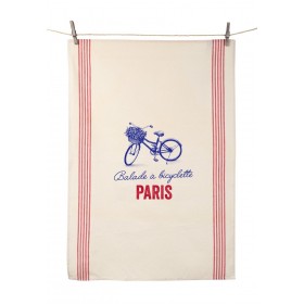 Dish Towel "Balade a bicyclette" (21.6” x 31.4”)