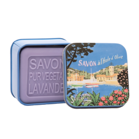 Marina Lavender Soap in Vintage Tin Savonnerie de Nyons - (100g/3.5oz)