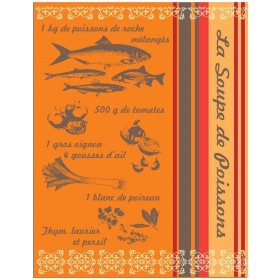 Fish Soup Tea Towel 100% Cotton by Sud Etoffes