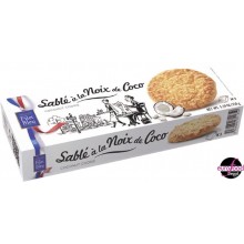 Sable Noix de Coco - French Coconut Shortbread Cookies - Filet bleu Biscuit