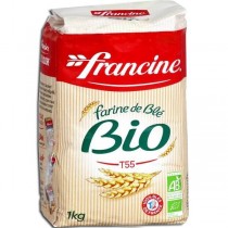 Francine, Farine de Blé Bio -Organic French Wheat Flour (T55) - (1kg/2.2 lbs)