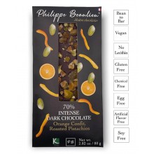 Philippe Beaulieu Dark chocolate Orange confit, Roasted Pistachios Bar